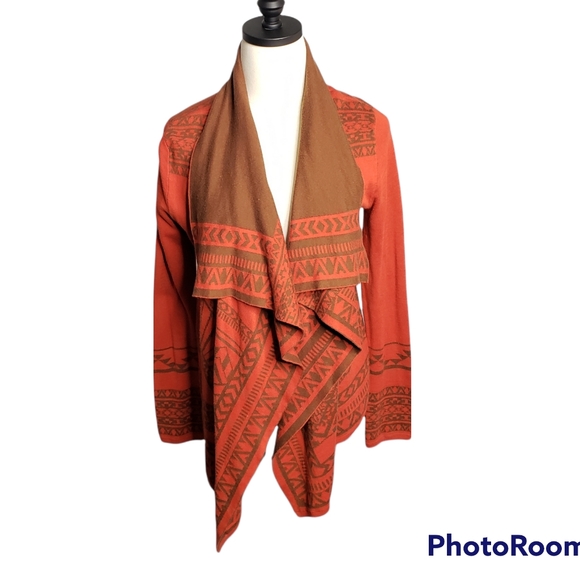 Flying Tomato Knit Boho Cardigan Cabincore Southwestern Aztec size small - Picture 3 of 10